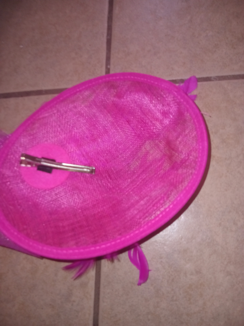 Hot Pink Feathered Fascinator Hair Clip - Women's Event Accessory